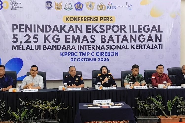 Bea Cukai Cirebon Tangkap 2 Tersangka Ekspor Ilegal Emas 5,2 Kg di Bandara Kertajati Tujuan Bangkok