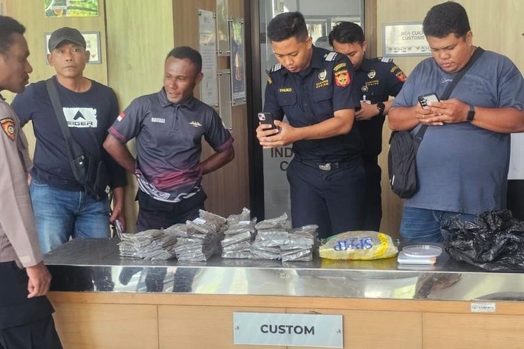 PLBN Skouw Gagalkan Penyelundupan 2,1 Kg Ganja dari Papua Nugini