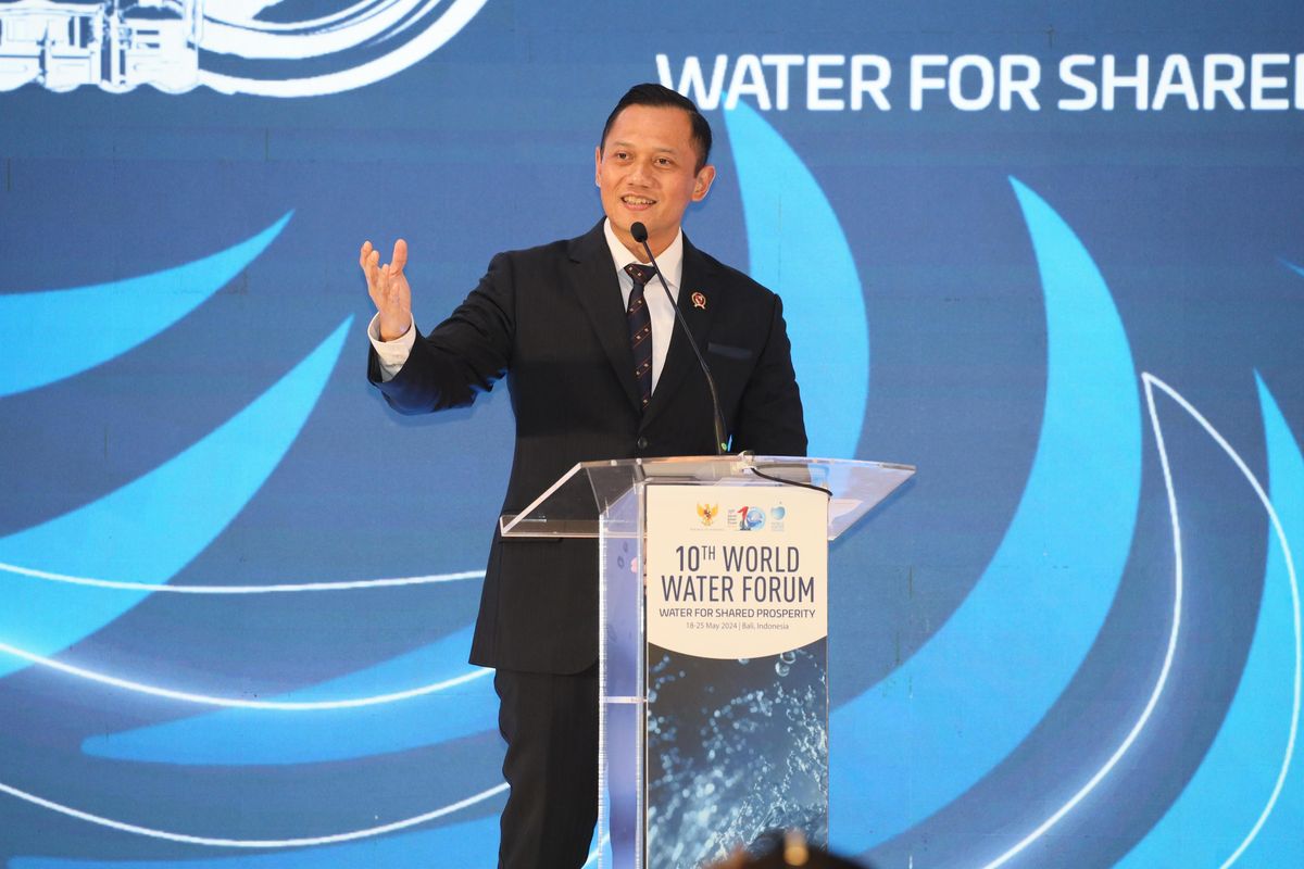 AHY mengusulkan pembentukan Badan Air Nasional pada WWF 2024.