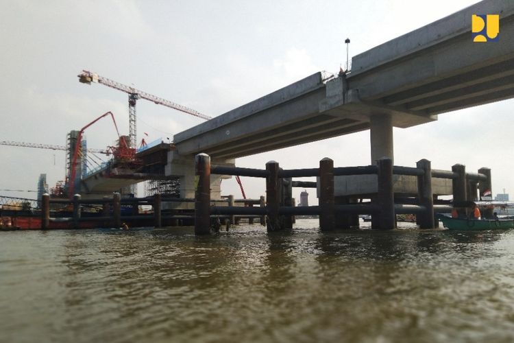 Pembangunan Jembatan Musi IV di Palembang, Sumatera Selatan.