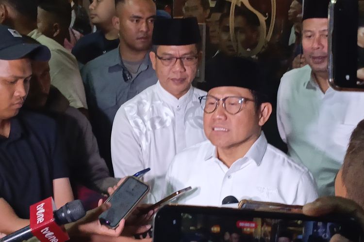 Calon wakil presiden (Cawapres) Nomor urut 2 Muhaimin Iskandar saat ditemui bdi Hotel Sutanraja, Soreang, Kabupaten Bandung, Jawa Barat pada Rabu (7/2/2024)