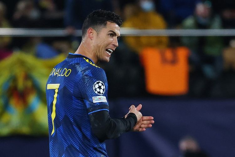 Cristiano Ronaldo saat memperkuat Manchester United melawan tuan Villarreal pada laga matchday kelima Grup F Liga Champions 2021-2022 di Estadio de la Ceramica, Rabu (24/11/2021) dini hari WIB.