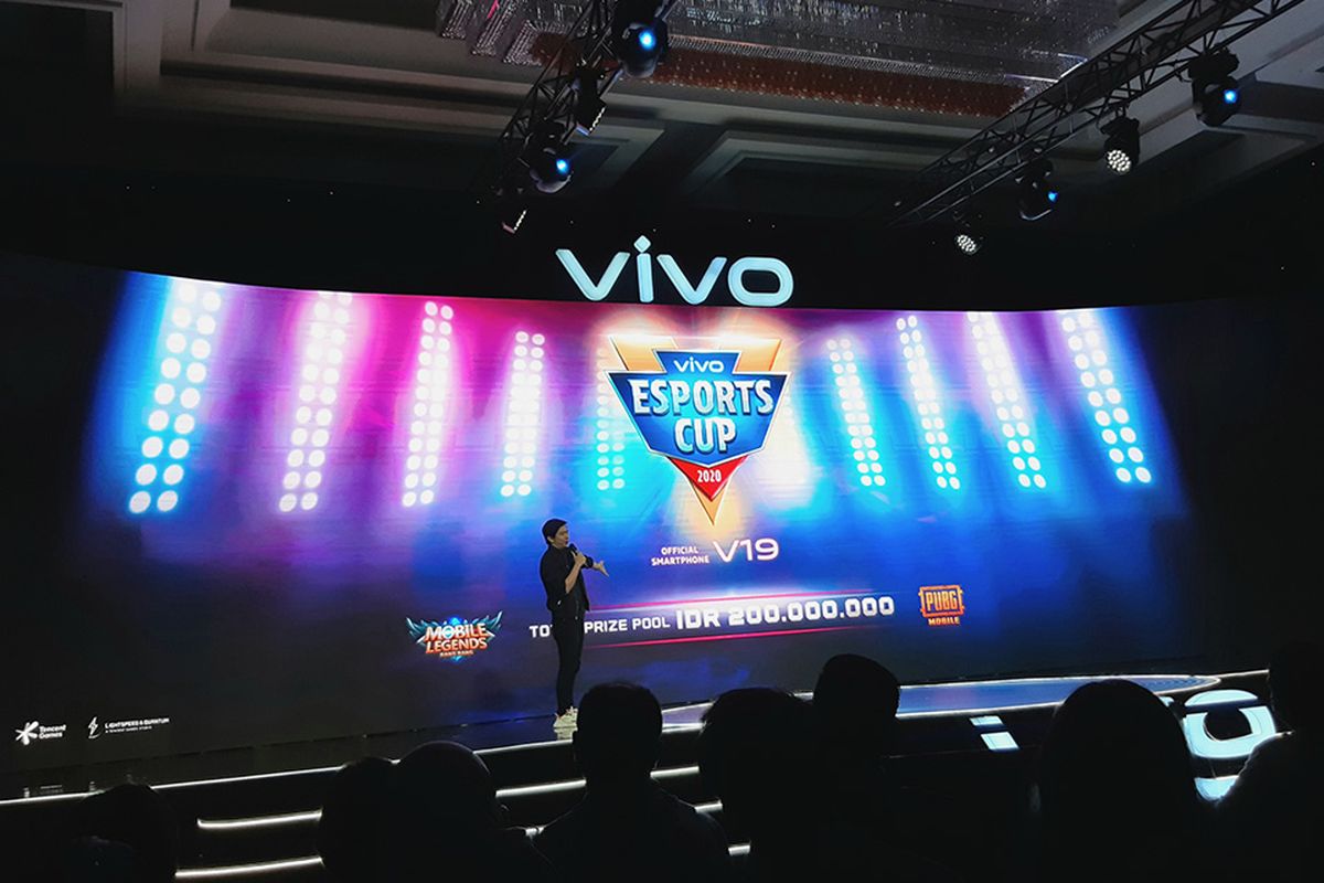 Perkenalan kompetisi Vivo Esports Cup 2020 dalam acara peluncuran Vivo V19 di Jakarta, Selasa (10/3/2020).