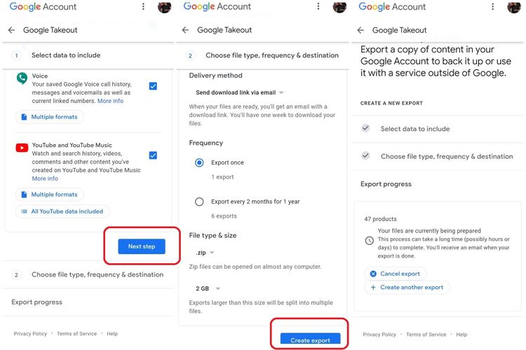 Cara mencadangkan foto di Google Photos pakai Google Takeout.