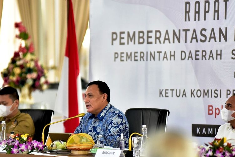 Ketua KPK Firli Bahuri memimpin Rakor Pemberantasan Korupsi Terintegrasi dan Optimalisasi Pendapatan Daerah serta Penertiban Barang Milik Daerah di pendopo rumah dinas gubernur, Jumat (28/8/2020)