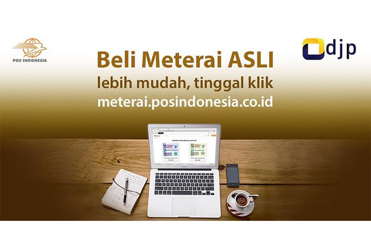 Poster website order meterai oleh Pos Indonesia 