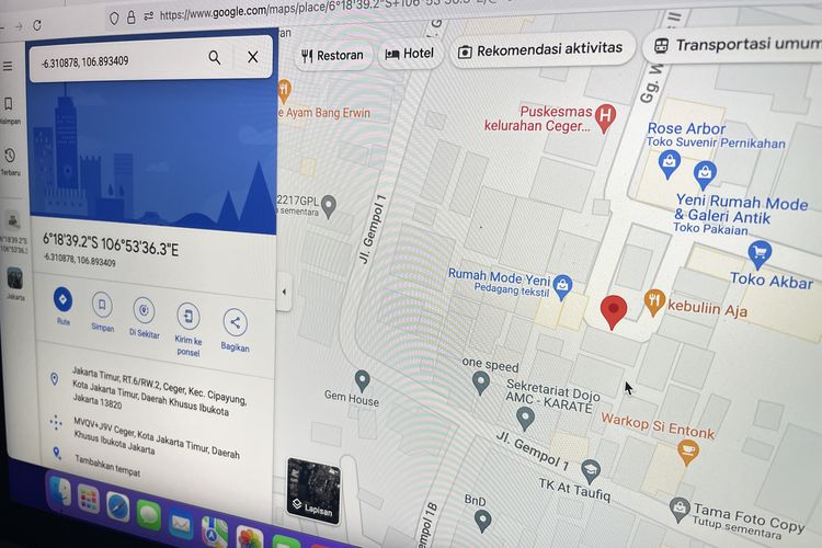 Cara mengetahui titik koordinat rumah di Google Maps.