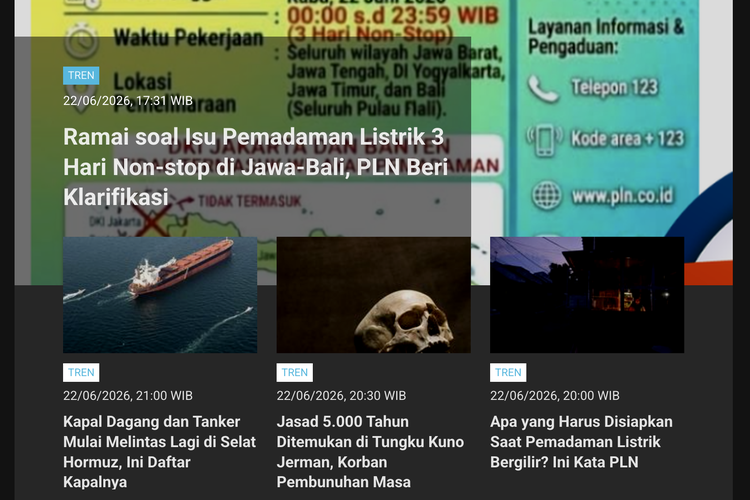 [POPULER TREN] PLN Buka Suara Terkait Isu Pemadaman Listrik 3 Hari Non-Stop | Rangkaian Promo HUT Ke-499 Jakarta