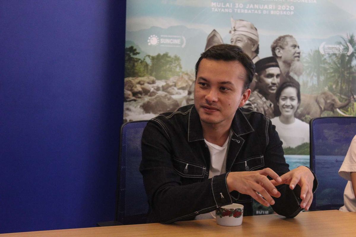 Nicholas Saputra selaku produser film Semesta saat Media visit film Semesta di Kantor Redaski Kompas.com, Menara Kompas, Jakarta, Selasa(28/1/2020).