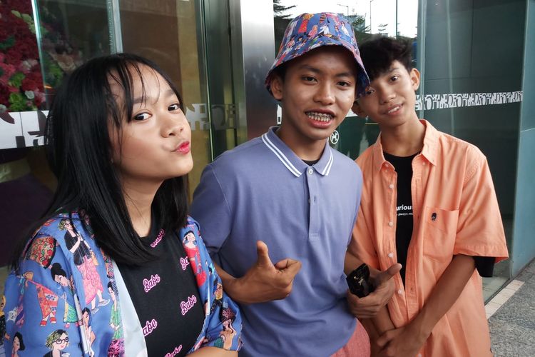 Nadia, Roy Citayam dan Tegar saat ditemui dalam acara Urbanasia di Lotte Shopping Avenue, kawasan Kuningan, Jakarta Selatan, Minggu (28/8/2022). 