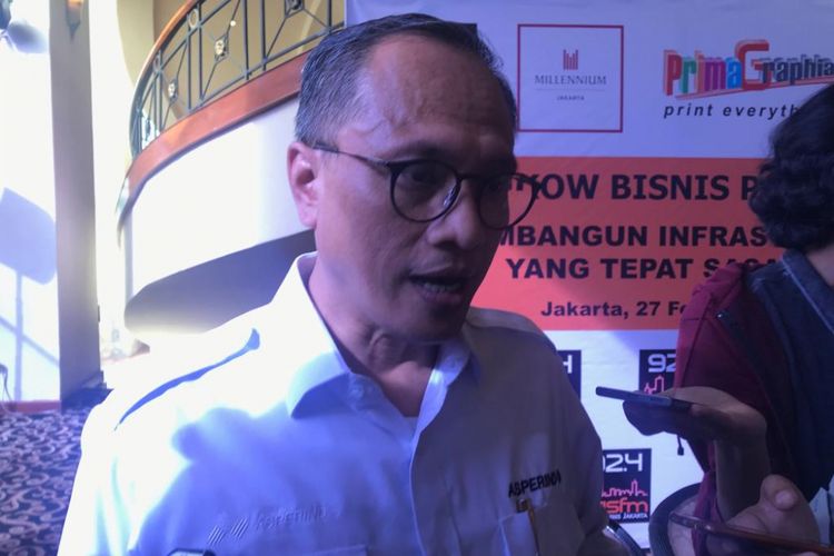 Wakil Ketua Umum Asperindo Budi Paryanto di Jakarta, Rabu (27/2/2019).