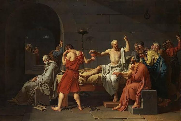 Lukisan La Mort de Socrate mahakarya Jacques-Louis David 