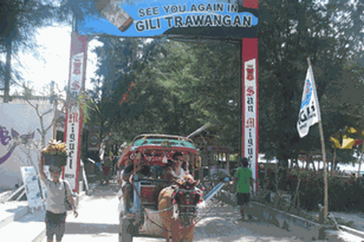 Angkutan Cidomo di Gili Trawangan, Lombok, Nusa Tenggara Barat.