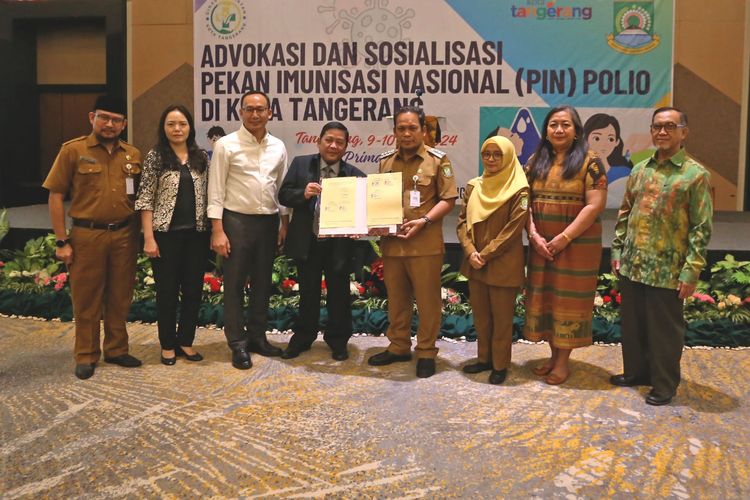 Pj Walkot Tangerang Nurdin menandatangani MoU dengan 5 RS di Kota Tangerang, Selasa (9/7/2024).