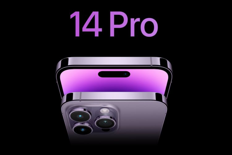 Tampang iPhone 14 Pro, yaitu iPhone 14 Pro dan iPhone 14 Pro Max dengan desain poni baru yang lebih ringkas dan fungsional. Apple menyebut poni itu sebagai Dynamic Island.