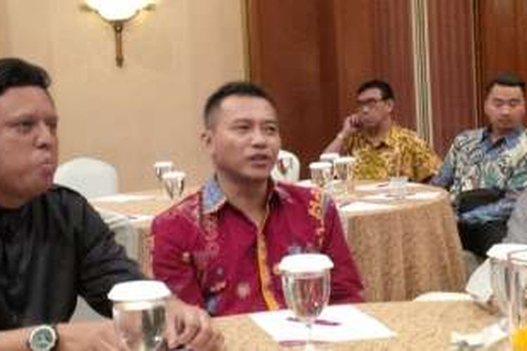 Musisi dan anggota DPR RI Anang Hermansyah menghadiri diskusi bertemakan 