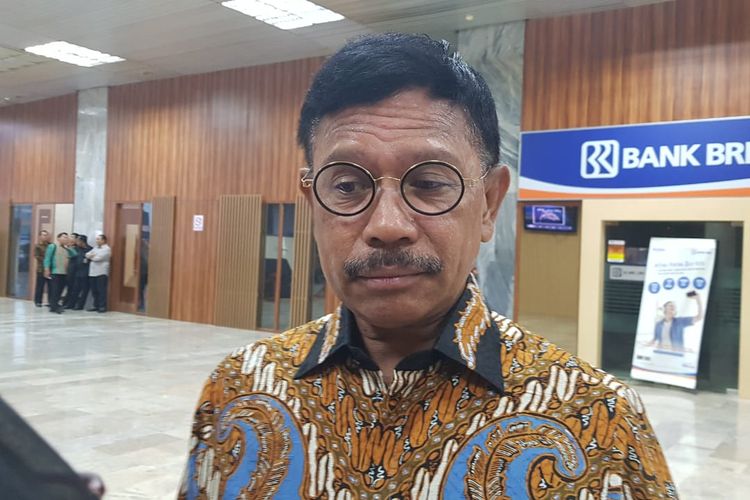 Sekjen Partai Nasdem Johnny G Plate saat ditemui di Gedung DPR/MPR, Senayan, Jakarta Pusat, Minggu (29/9/2019).