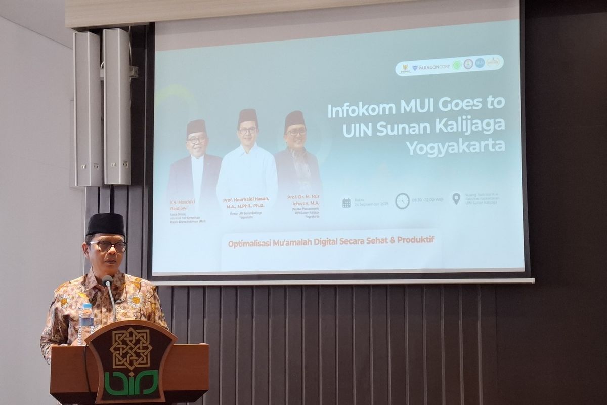 Majelis Ulama Indonesia (MUI) melalui Komisi Informasi dan Komunikasi (Infokom) menggelar program Infokom MUI Goes to Campus di Universitas Islam Negeri (UIN) Sunan Kalijaga, Rabu (24/9/2025).