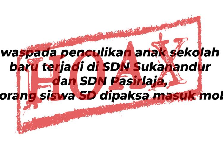 Screenshoot informasi hoax yang menyatakan 9 pelajar SD di Sumedang diculik. AAM AMINULLAH/KOMPAS.com