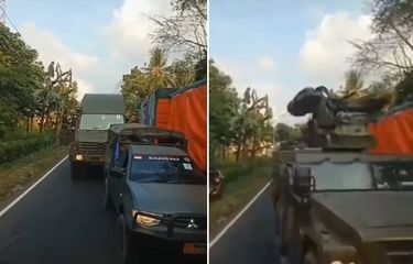 Ramai soal Pengemudi Truk Tak Beri Jalan Rombongan Alutsista TNI ...