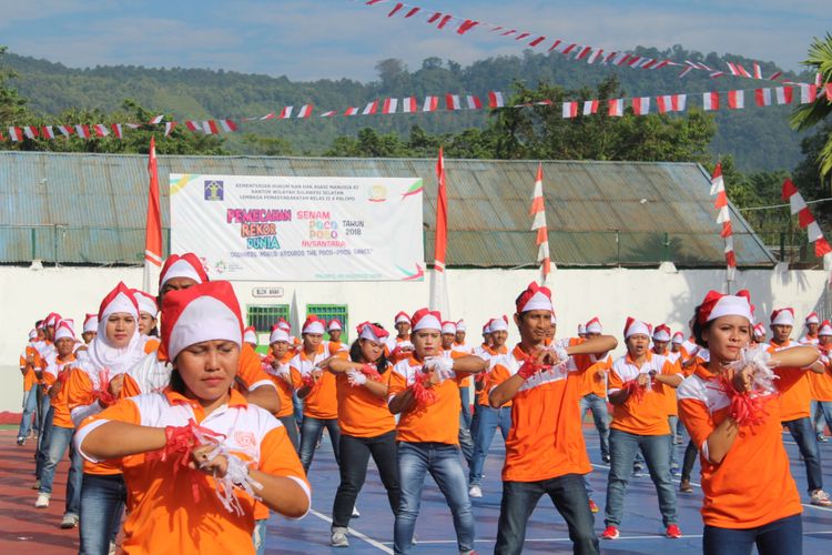 Puluhan Napi Kelas 2A Palopo Mengikuti Senam Poco-poco Menyambut Asian Games