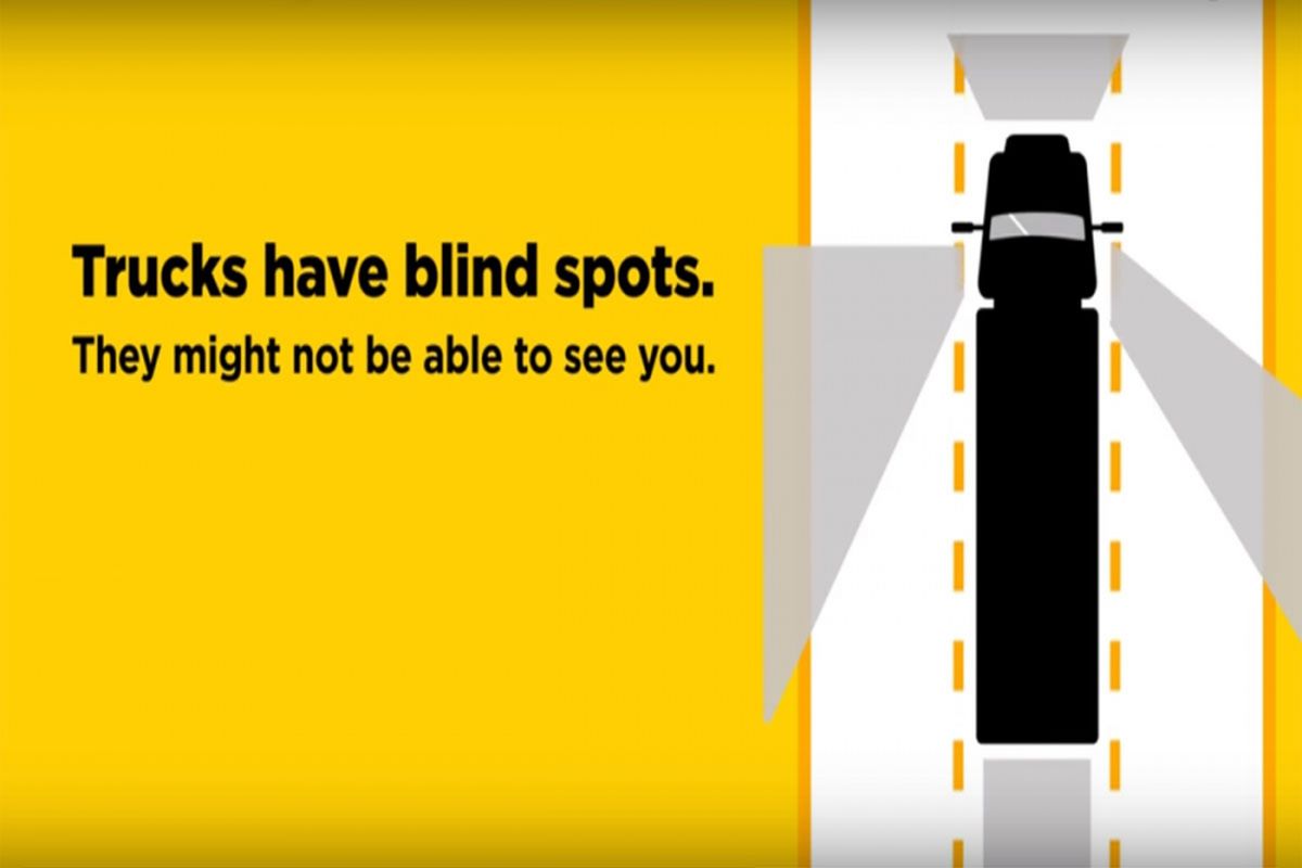 Blind spot truk posisi setir kiri.