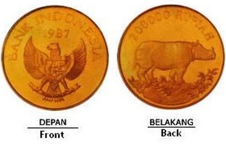 Uang logam emas murni dari Bank Indonesia
