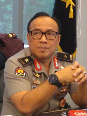 Kepala Biro Penerangan Masyarakat Humas Brigjen (pol) Dedi Prasetyo di Gedung Humas Mabes Polri, Jakarta, Rabu (27/2/2019). 