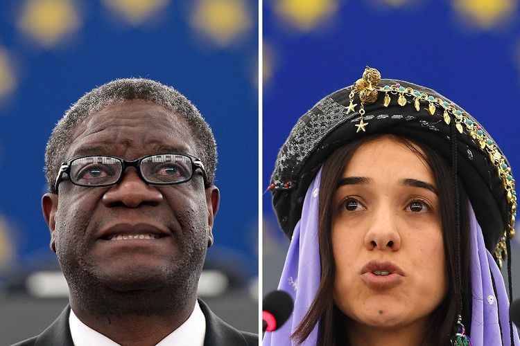 Peraih hadiah Nobel Perdamaian 2018 Dr Denis Mukwege (Kongo) dan Nadia Murad (Irak).