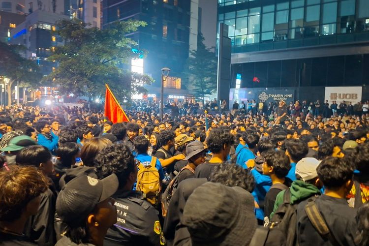 Momen Polisi Minta Massa Demo Bubar, Berujung Ricuh di Dukuh Atas Jakpus