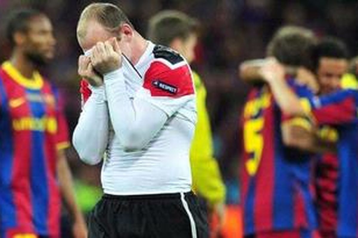 Penyerang Manchester United, Wayne Rooney. 