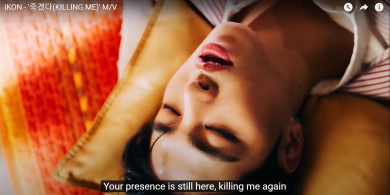 Tangkapan layar Koo Jun Hoe (June) iKON dalam musik video Killing Me