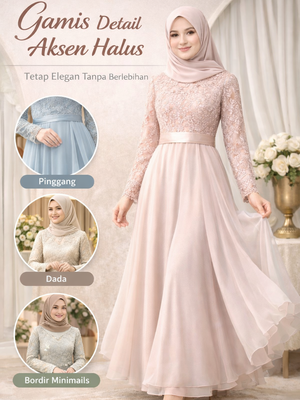 Gamis Detail Aksen Halus