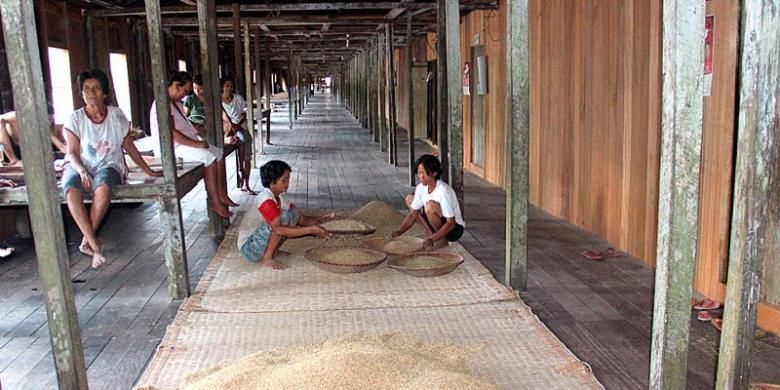 Rumah adat suku Dayak yang disebut rumah panjang di Dusun Saham, Desa Saham, Kecamatan Sengah Temila, Kabupaten Landak, Kalimantan Barat. Rumah yang oleh warga setempat disebut radakng itu dibangun tahun 1875. Pembuatan rumah ini sebagian besar menggunakan kayu ulin.