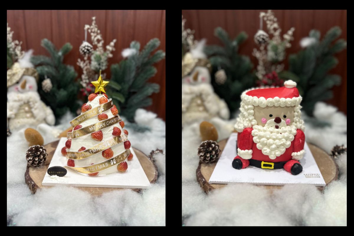 kue karakter Natal dan Tahun Baru kreasi Katumbiri Custom Cake Cianjur, Jawa Barat ini sedang banjir pesanan.
