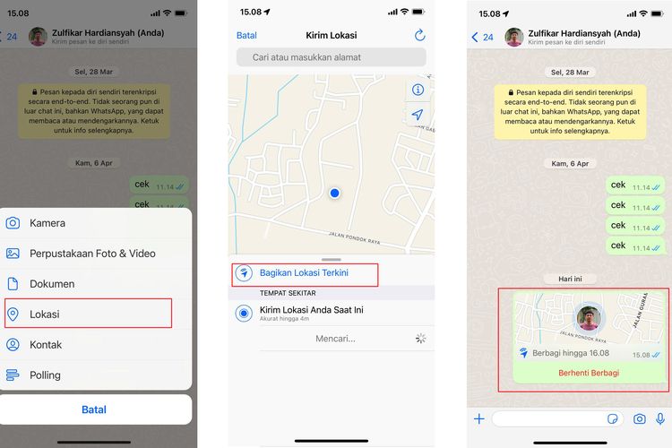 Cara melacak lokasi orang lain lewat WhatsApp, mudah dan praktis