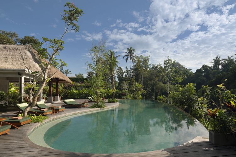 Ilustrasi boutique resort Adiwana Suweta di Ubud, Bali.