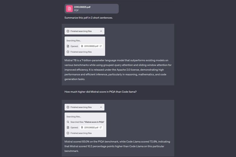 ChatGPT kini bisa menganalisis file PDF dan tipe dokumen lainnya. Pengguna Threads mengunakan ChatGPT untuk merangkum dan bertanya informasi penting dari input file PDF.