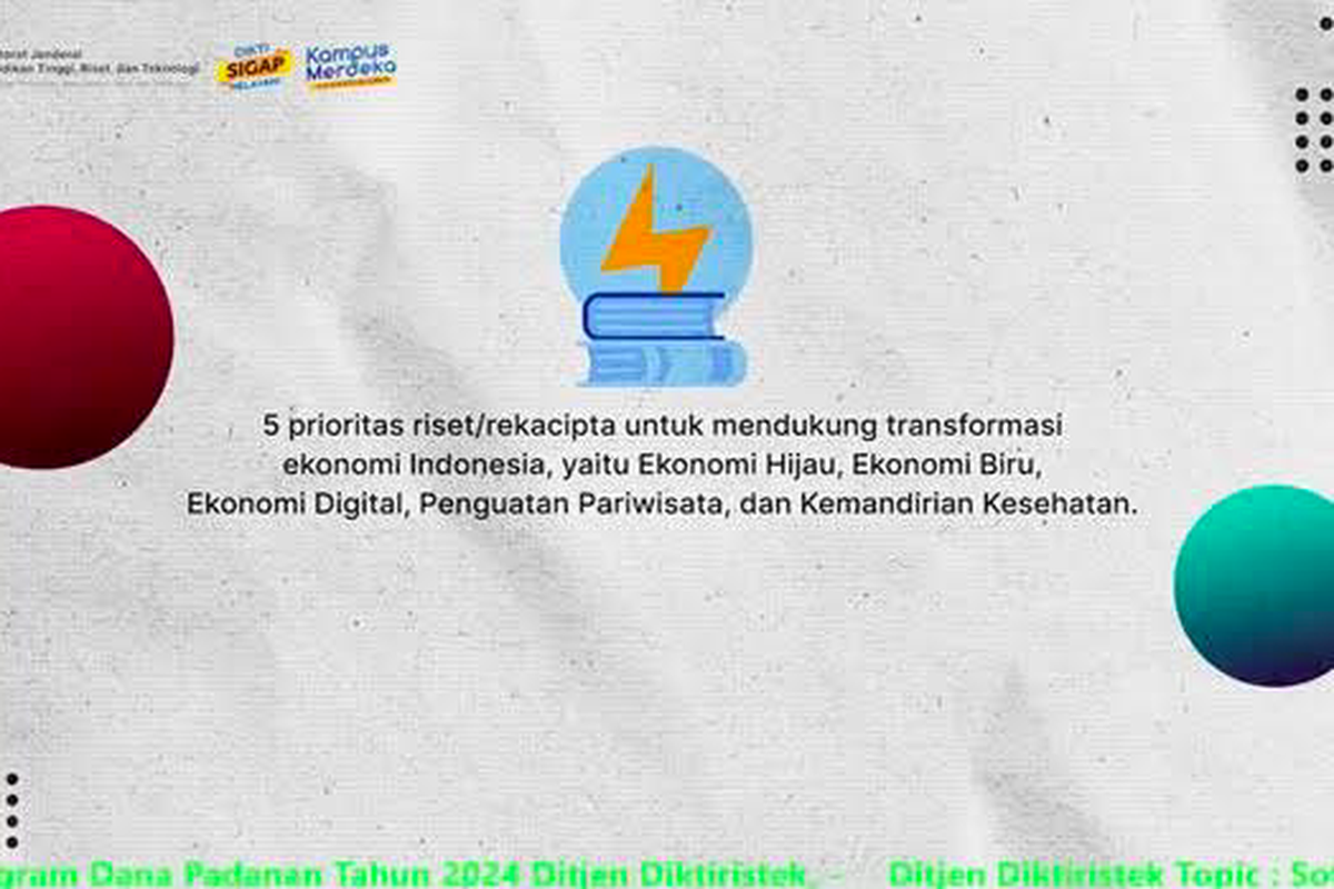 Alokasi pendanaan yang sudah disiapkan oleh Ditjen Diktiristek untuk Dana Padanan Kedaireka 2024 mencapai total Rp 750 miliar yang diluncurkan secara daring, Senin (2/10/2023).