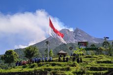 Masih Tutup, Wisata Klangon Tetap Kibarkan Bendera Merah Putih Raksasa