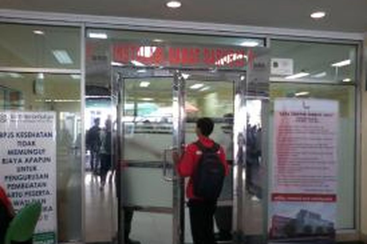 Ruang masuk Instalasi Gawat Darurat (IGD) Rumah Sakit Umum Daerah Tarakan, Tanah Abang Jakarta Pusat.