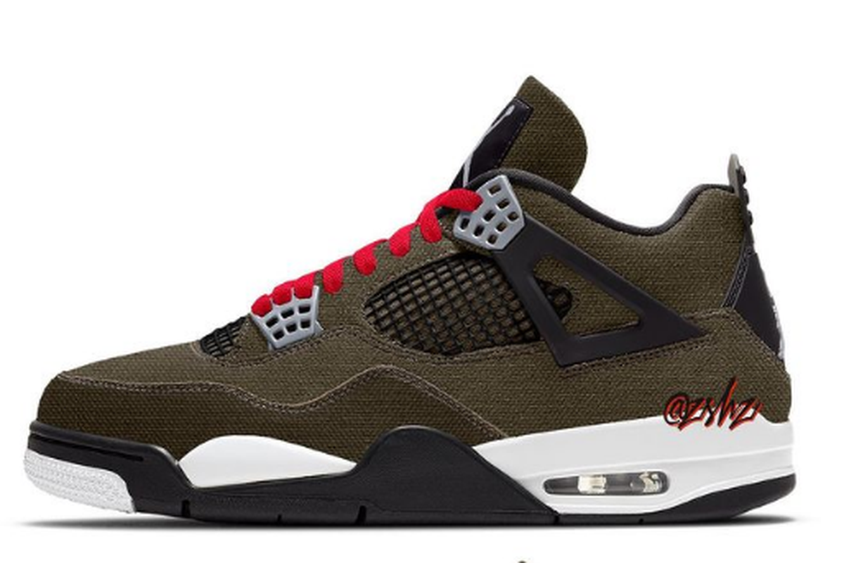 Air Jordan 4 baru itu rupanya hadir dalam colorway olive canvas,? yang menampilkan upper yang dibalut dengan warna hijau olive.