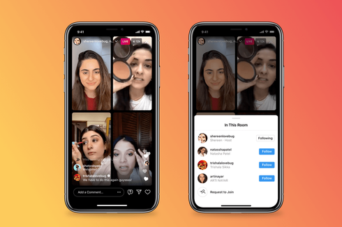 Live Rooms Resmi Hadir di Instagram, Live Streaming Bisa 4 Orang