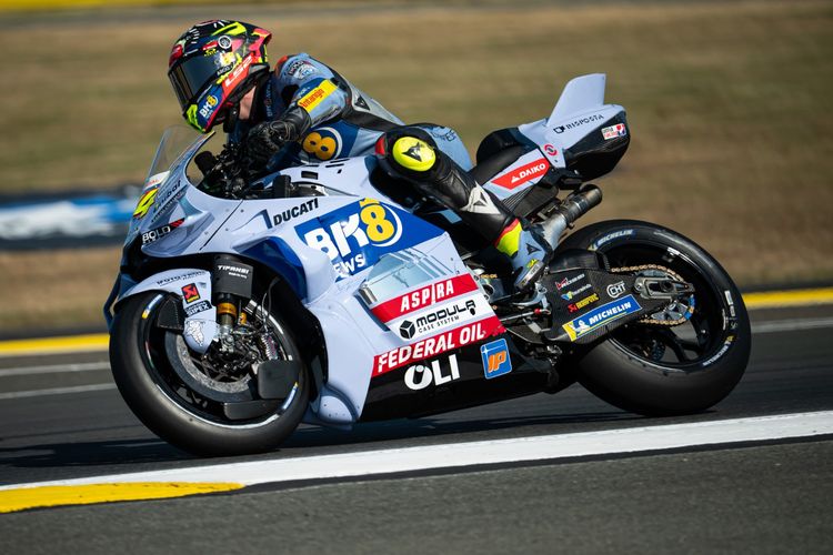 Fermin Aldeguer saat berlaga pada MotoGP Perancis 2025