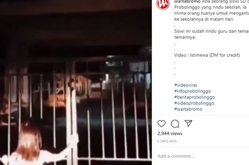 Penuh Haru, Seorang Siswi TK Menangis di Depan Pagar Sekolah karena Rindu  