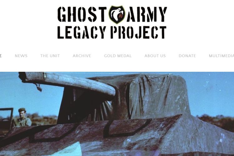 Tampilan laman resmi situs web Ghost Army, untuk mengabadikan dan mengapresiasi perjuangan mereka di Perang Dunia II.