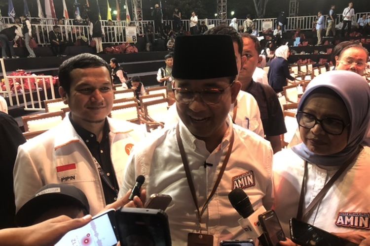 Capres Koalisi Perubahan Anies Baswedan di kantor KPU RI, Jakarta, Selasa (14/11/2023). 