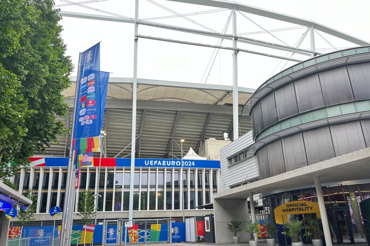 Tampak luar Stuttgart Arena salah satu stadion yang menjadi arena laga Piala Eropa atau Euro 2024. Stadion ini juga merupakan kandang untuk Vfb Stuttgart.