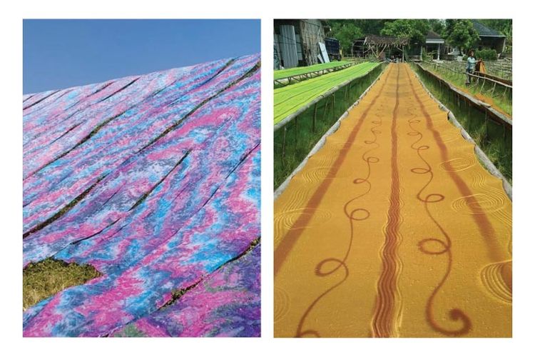 Proses pembuatan kain jumputan Marno Collection.