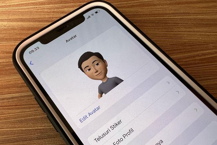 Tampilan halaman pembuatan avatar WhatsApp yang baru dirilis.